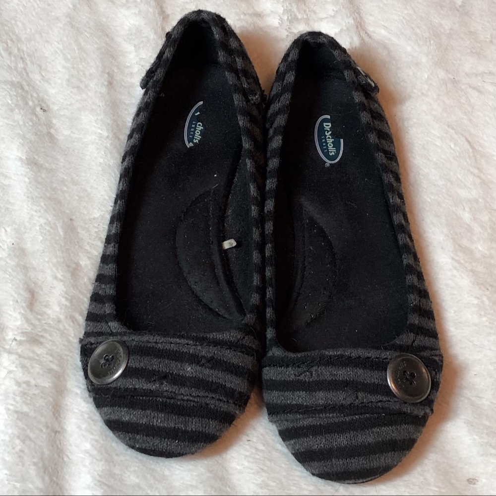 Dr. Scholl's Striped Flats - Grey & Black